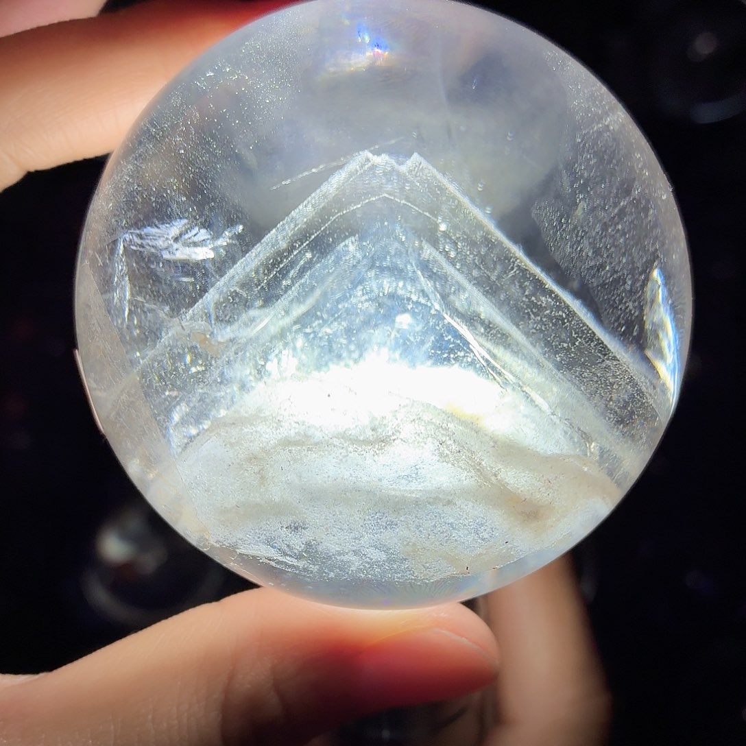 水晶珠宝半成品未镶嵌意境山白幽灵富士山676