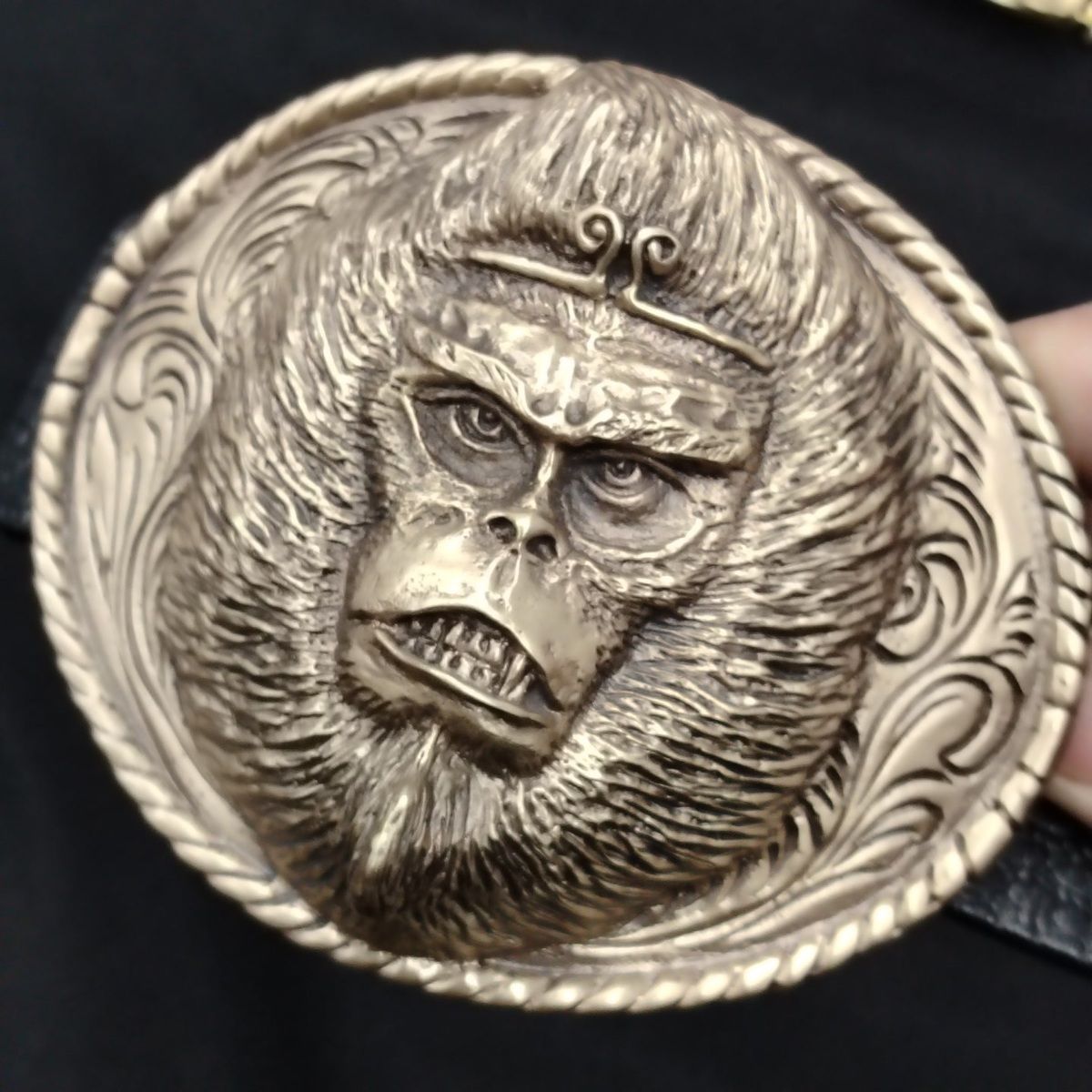 男士实心黄铜大圣板扣头层牛皮长10X10内径3.8皮带手工加长裤腰带