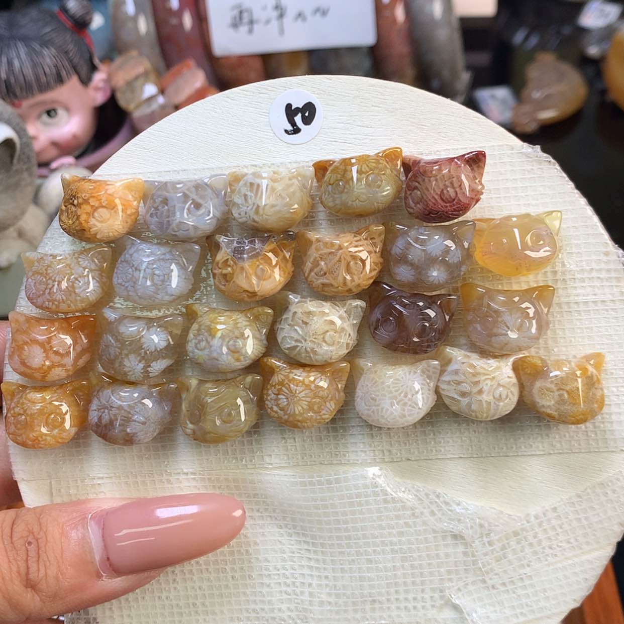 【闪购商品】颈饰未镶嵌硅化珊瑚（珊瑚玉）15号 50漏25 /个 