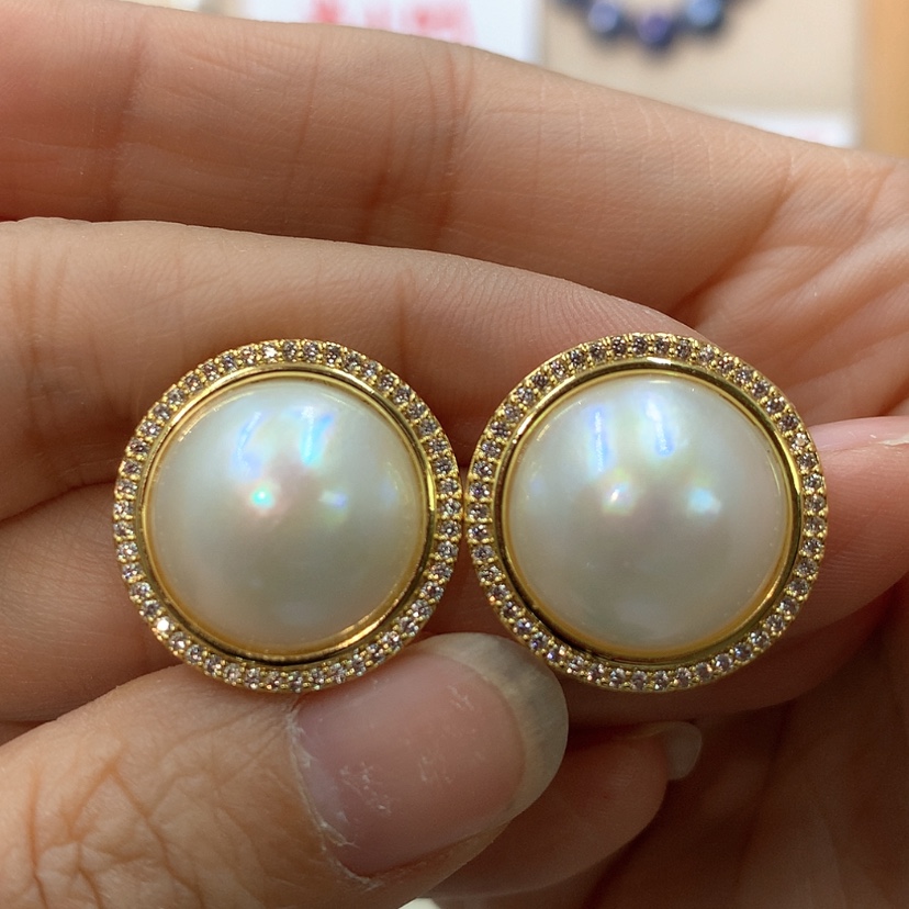 【闪购商品】耳饰拼合珍珠（马贝珠）未镶嵌