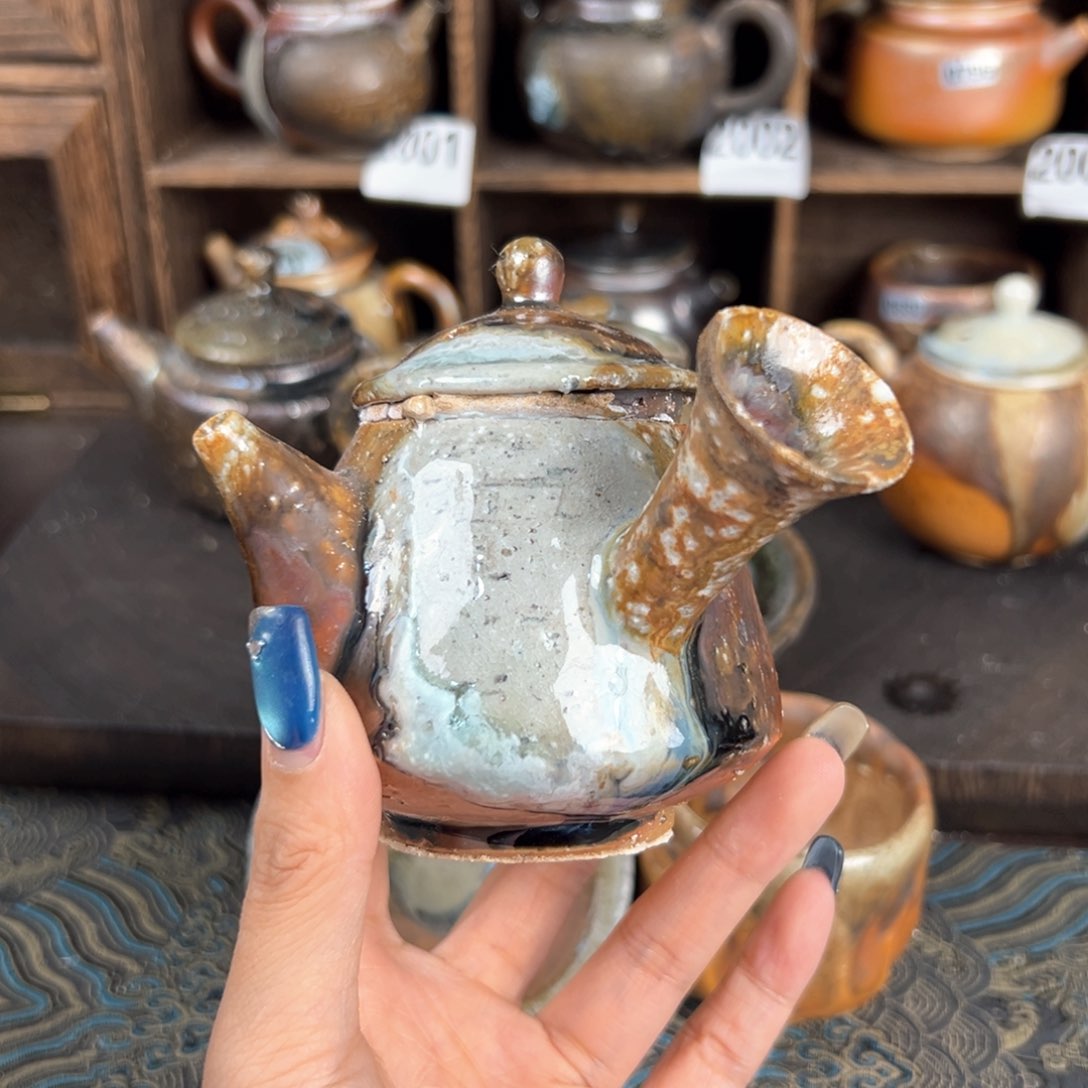 杯柴烧茶器粗陶壶