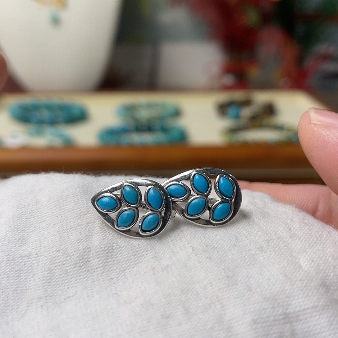 绿松石银S925镶嵌配饰