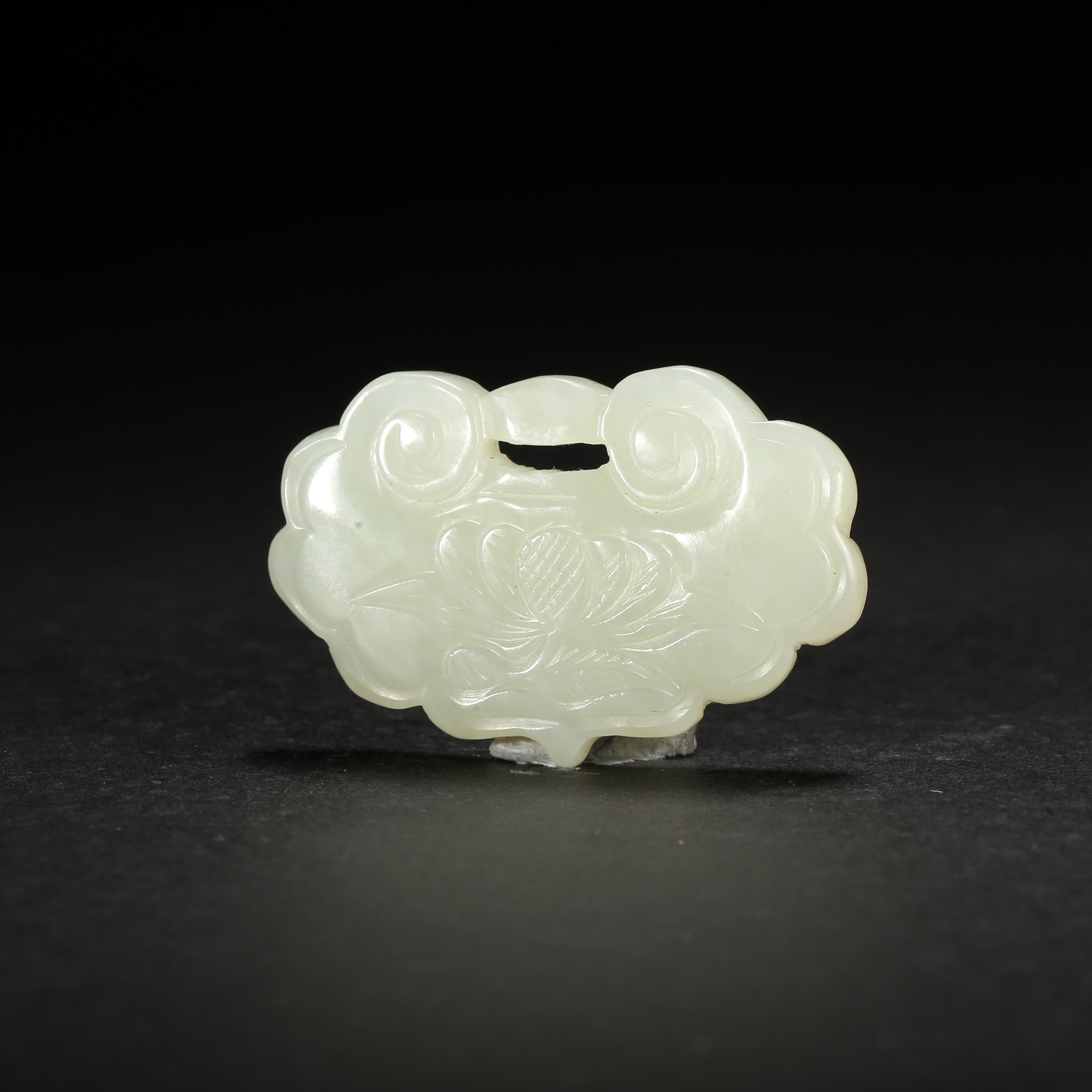 民国*花卉纹福寿玉锁/WBJTY251015371/和田玉【北京文博】