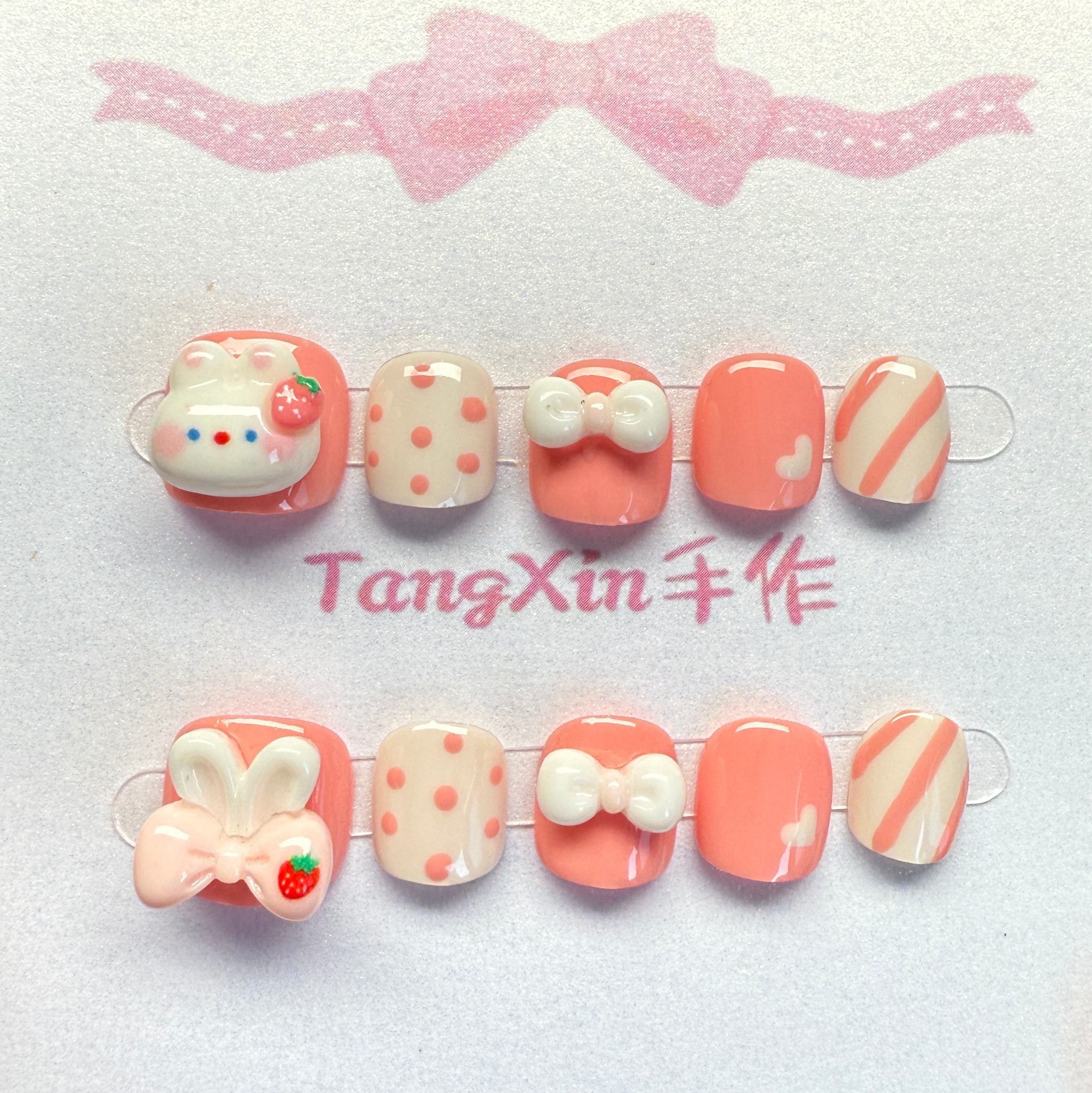 【大耳朵兔兔】小朋友的穿戴甲女童3-12岁可重复佩戴不伤甲指甲贴