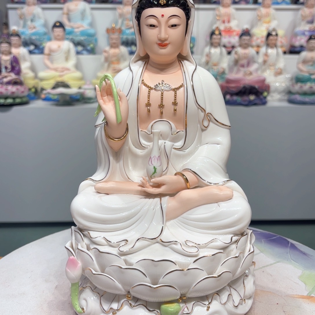 摆件瓷摆件观音12吋