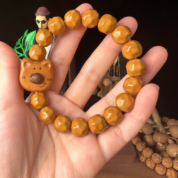 全品无药猴头奶酪加老桃木咖啡豆小熊猴头手串