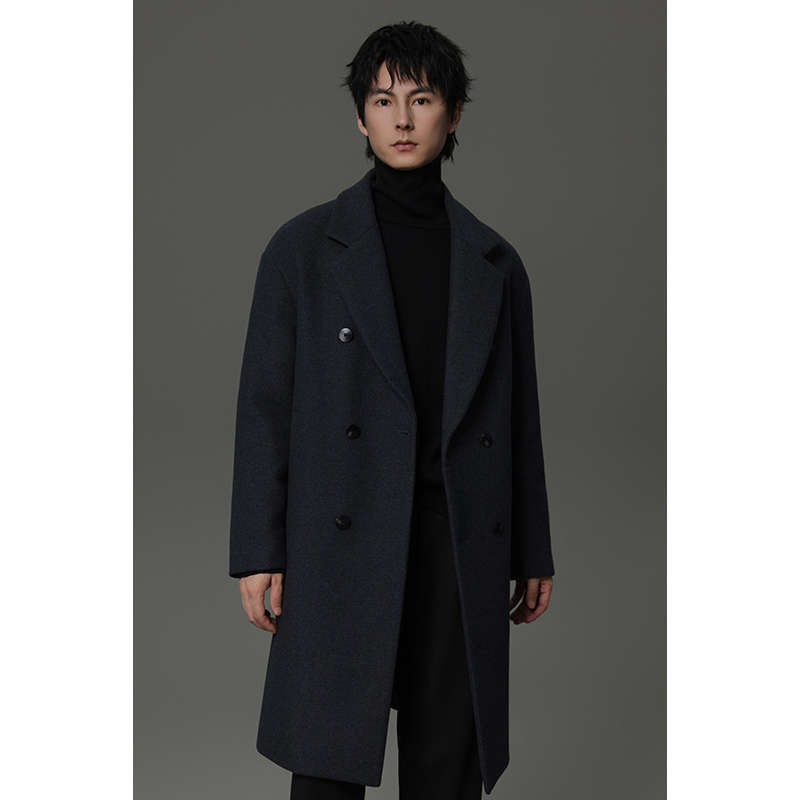 【加棉加厚！断~码！处理!】冬季男士休闲宽松中长款大衣加厚毛呢大衣