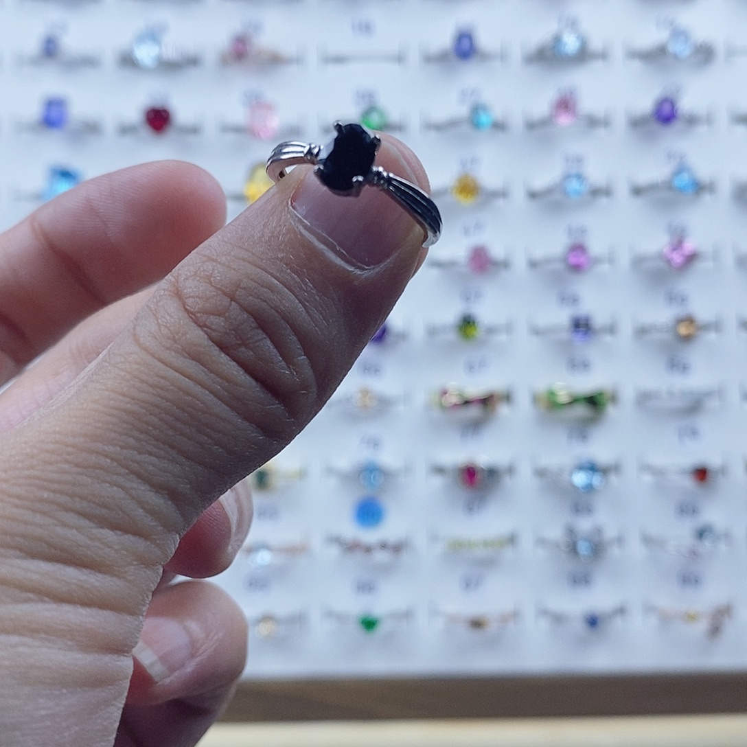 戒指蓝宝石银S925镶嵌