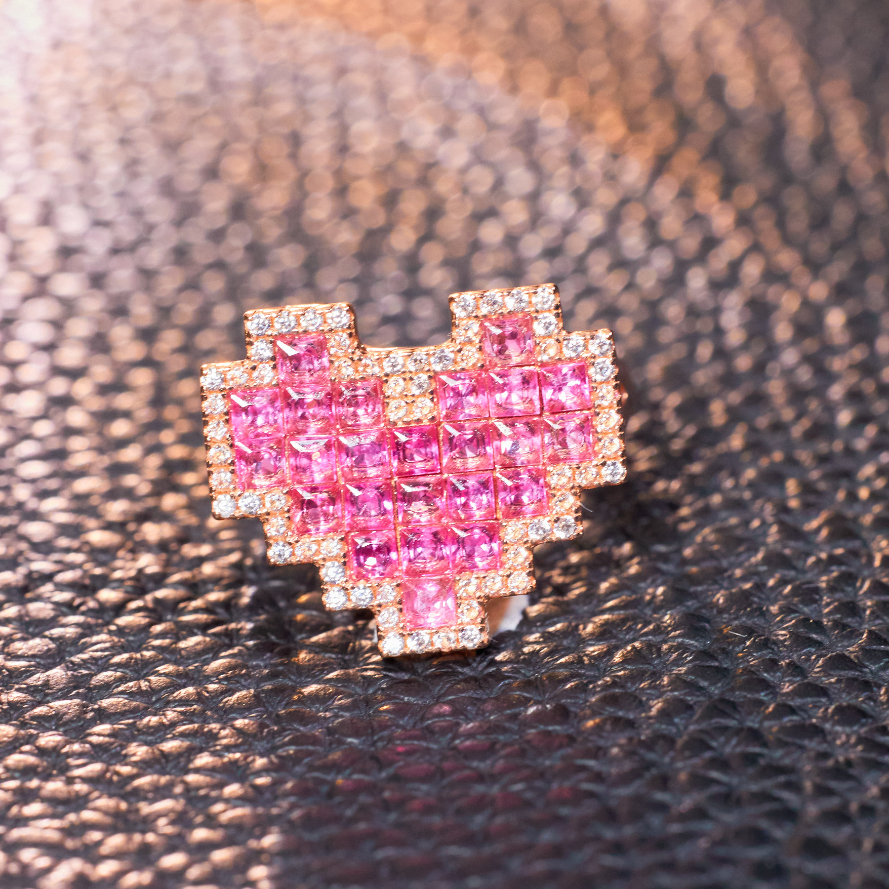 【歪歪】彩蓝宝爱心戒指*S925银镶嵌N5503