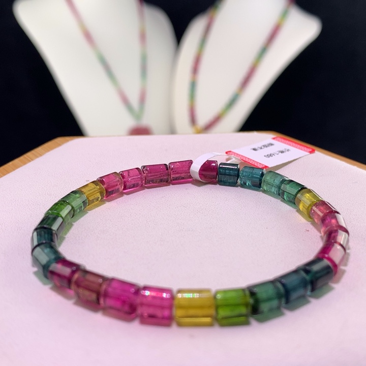 双色碧玺手链未镶嵌