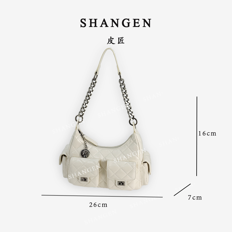 【瑞熙定制】SD-5197-奶油白-轻奢时尚女士新款单肩斜挎包