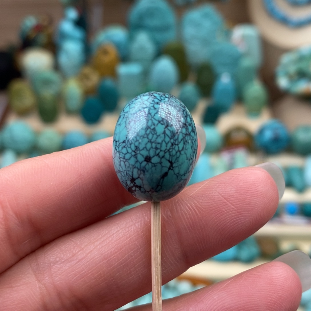 未镶嵌绿松石珠宝奇石15*19mm