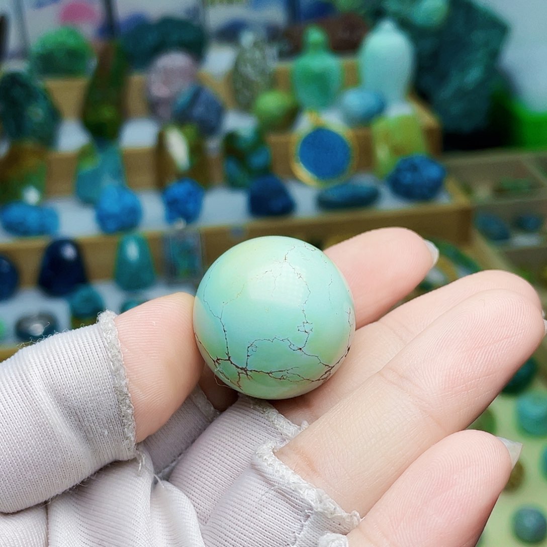 绿松石珠宝奇石未镶嵌忽*