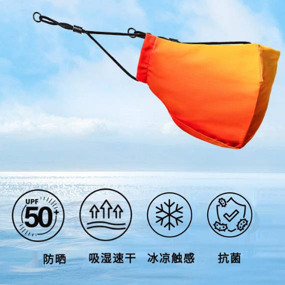 DAIWA达亿瓦夏款DA-8023CS可洗抗菌户外休闲口罩透气冷感面罩