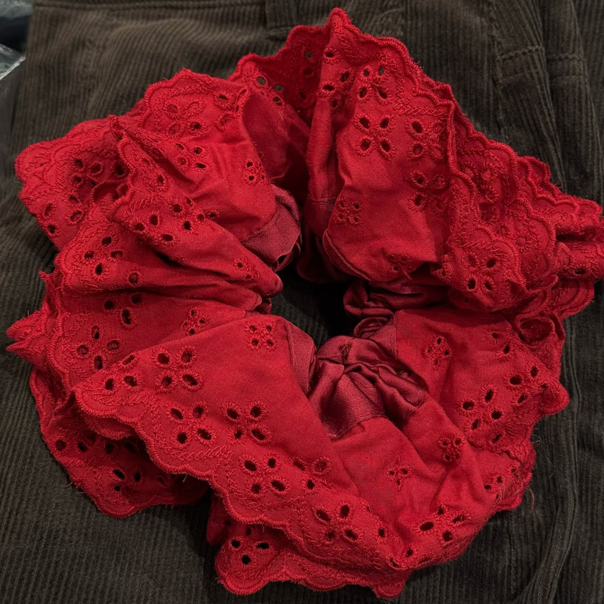 3035【FULL 7】韩国可爱甜美发绳双层头绳杨超越同款蕾丝大肠发圈