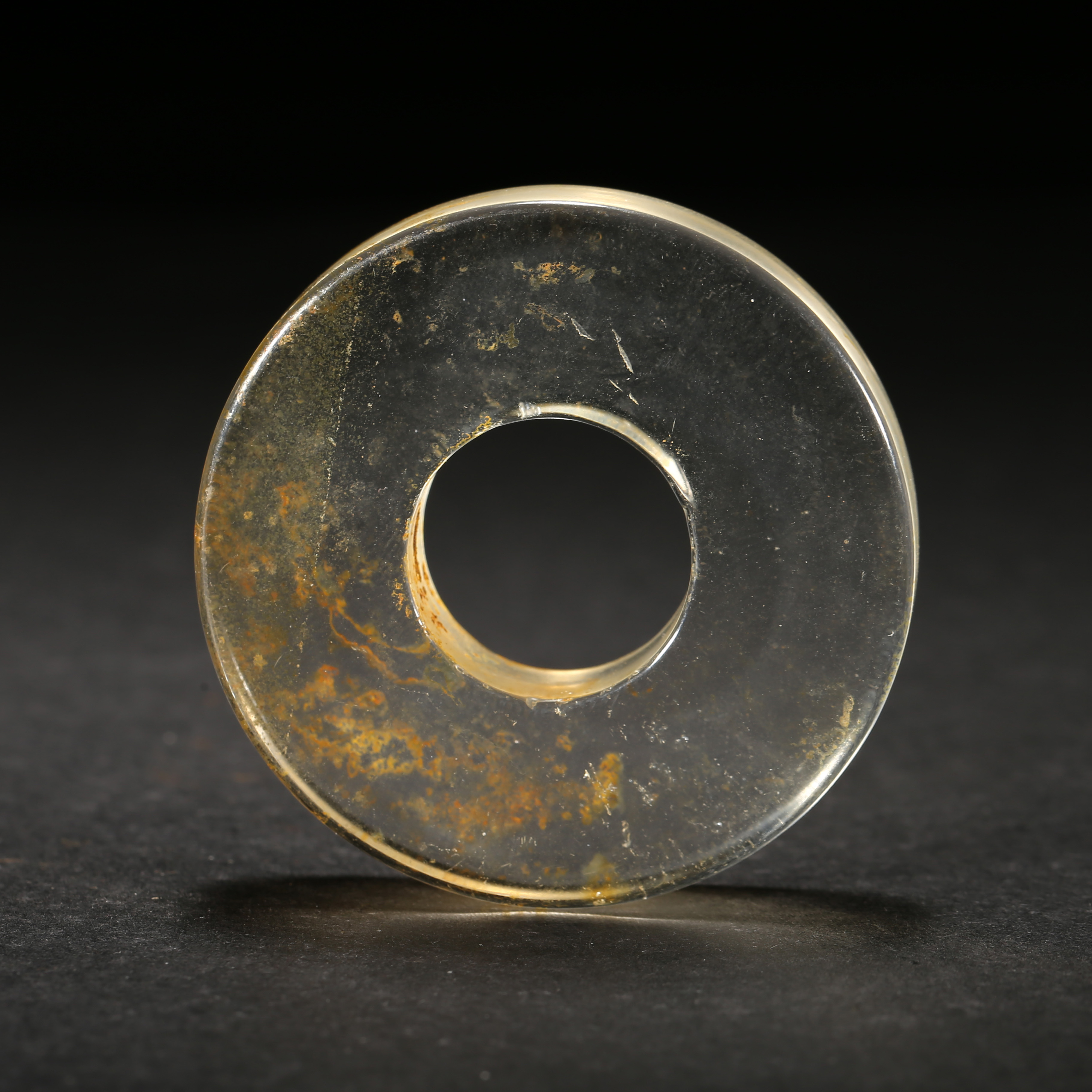 明代*水晶车轮环/01QY0632/水晶【北京文博】