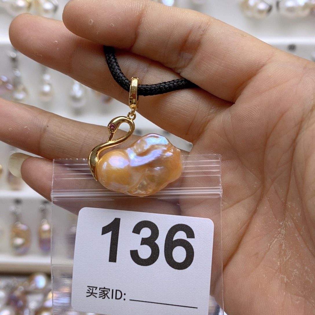 淡水珍珠颈饰银S925镶嵌136