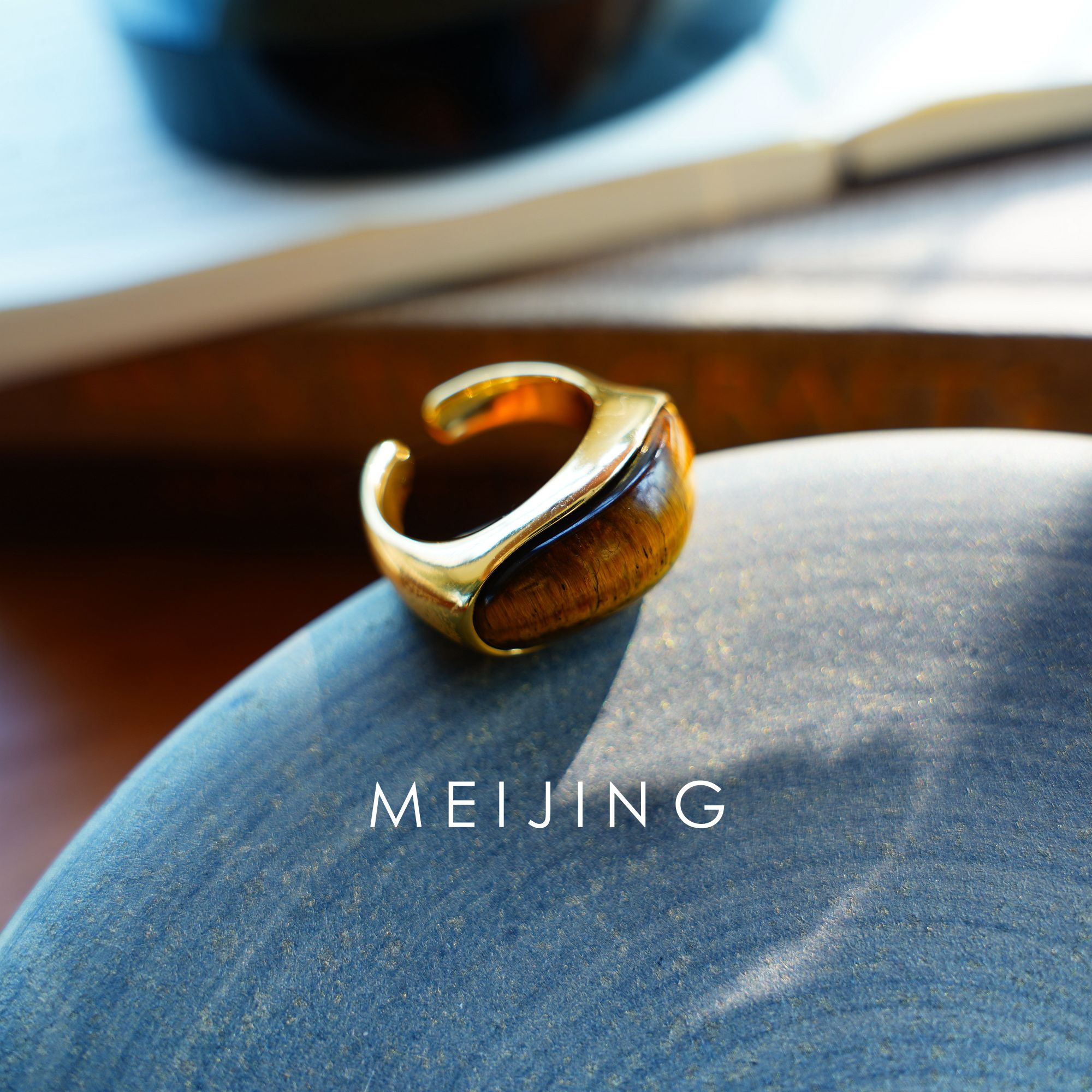 黄铜戒指 【岁念】活口戒指几何个性时尚复古戒开口可调节