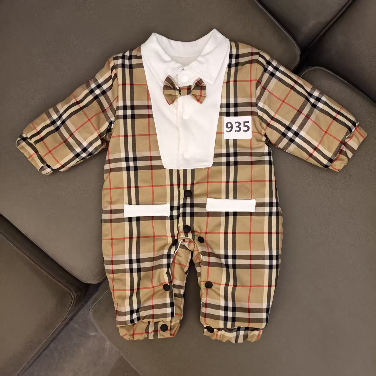 【年年妈】厚款棉服240克冬季婴儿连体衣宝宝洋气