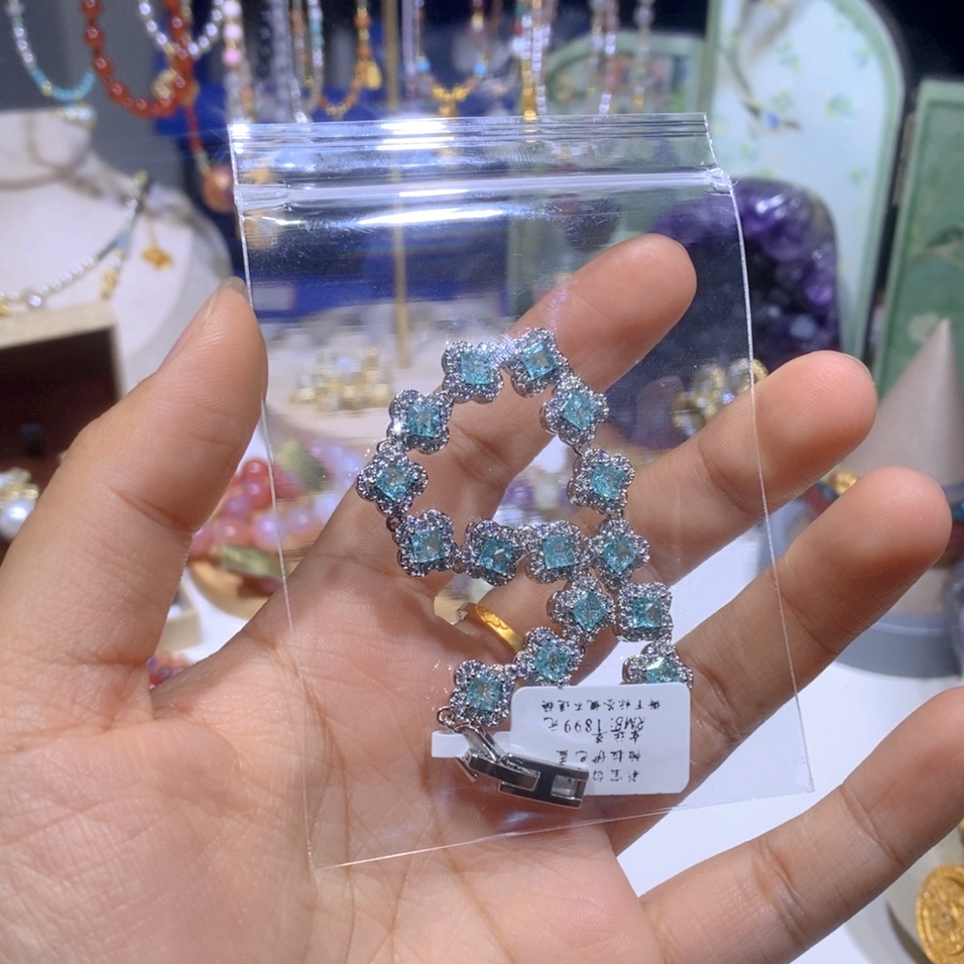 托帕石手链未镶嵌帕拉伊巴蓝幸运草
