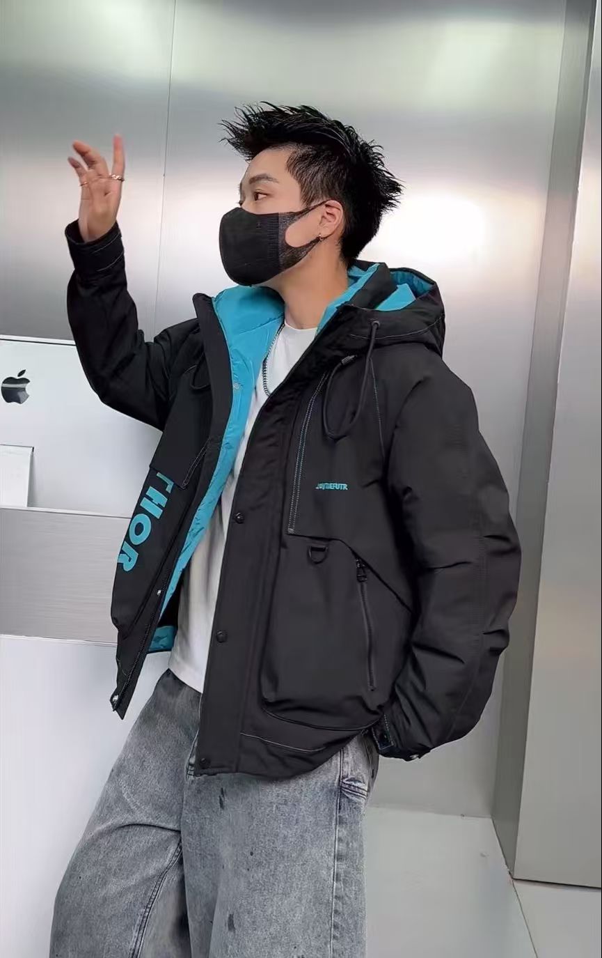 350-351 潮牌连帽保暖男女同款时尚冬季爆款羽绒服