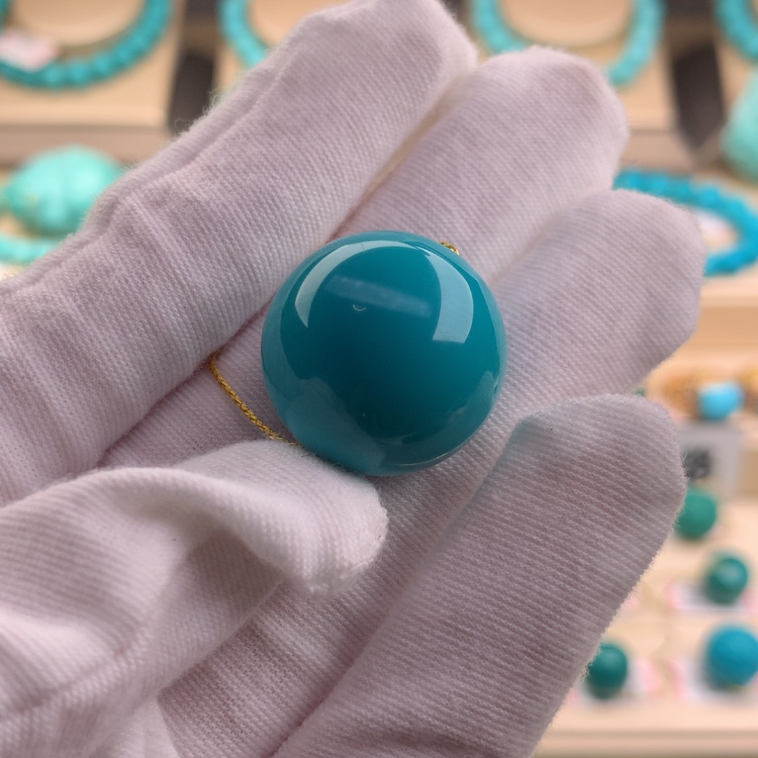 绿松石珠宝奇石未镶嵌21.6mm