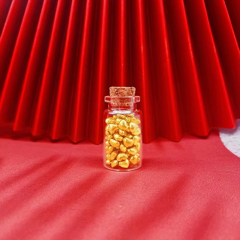 凤福匠黄金足金999投资1g爱心小金豆实心送礼-dd