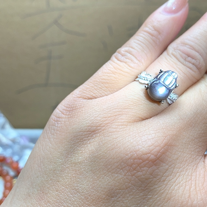 水晶水晶戒指银S925镶嵌