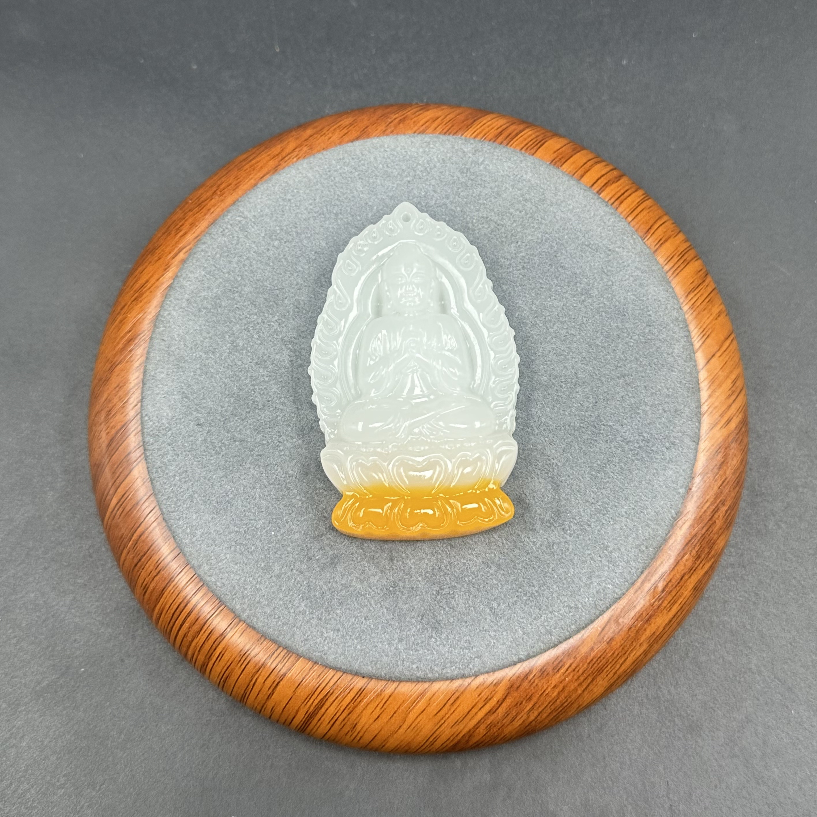 荔枝肉俏黄色大日如来佛祖吊坠30041