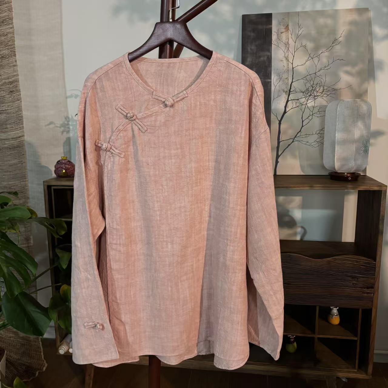 【大梅子推荐】设计款亚麻盘扣上衣MQ7008
