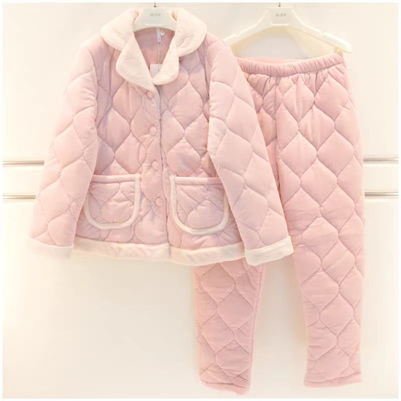 安之伴彩色品牌睡衣女士秋冬家居服21718