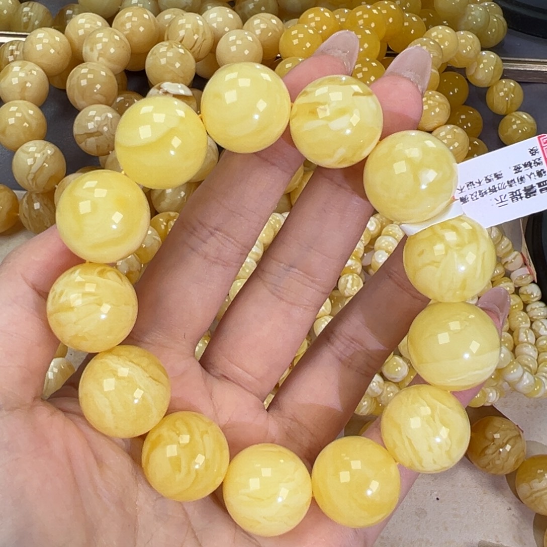 手链琥珀未镶嵌46.4妖花
