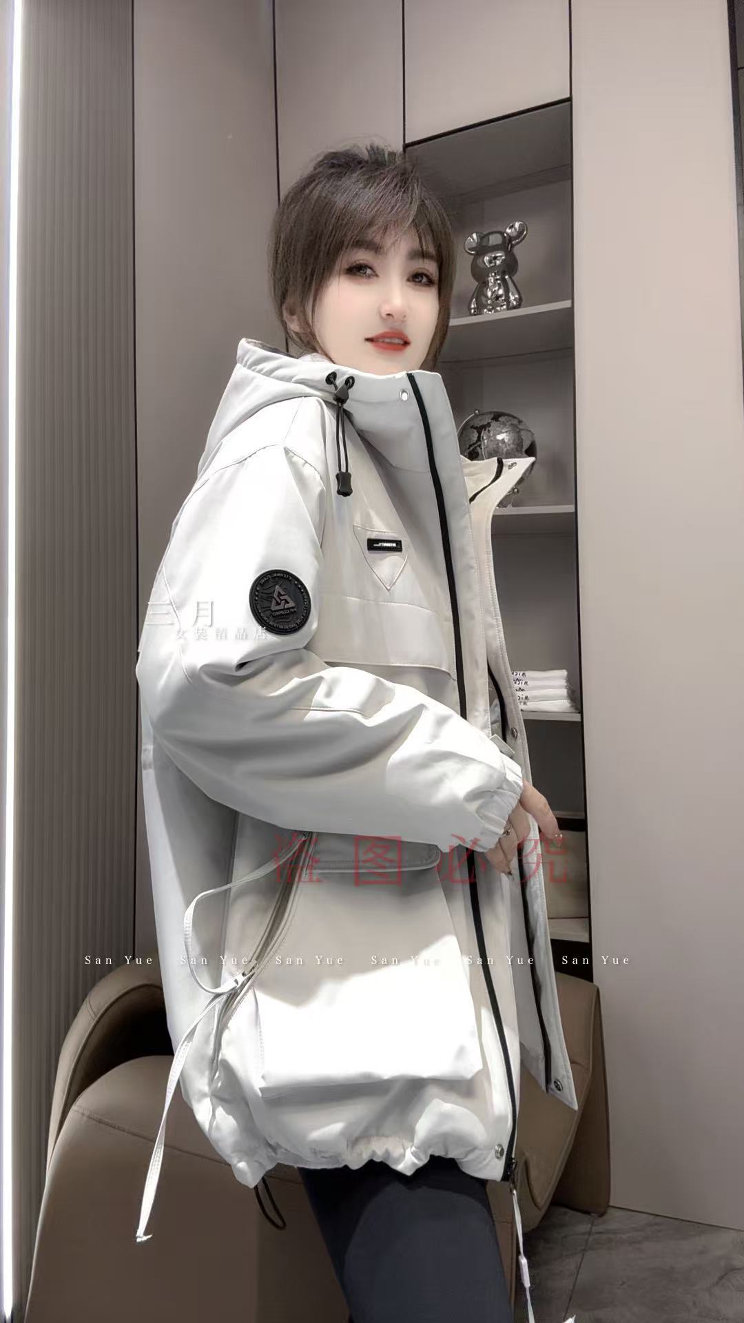 2025秋冬标准连帽秋季防水常规款外套百搭外套加厚防风（2888）