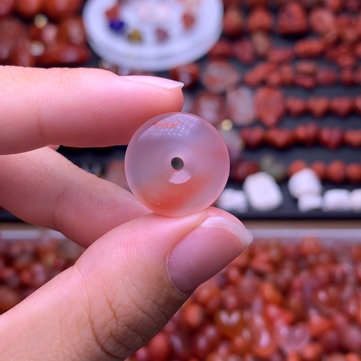 南红玛瑙未镶嵌珠宝半成品平安扣