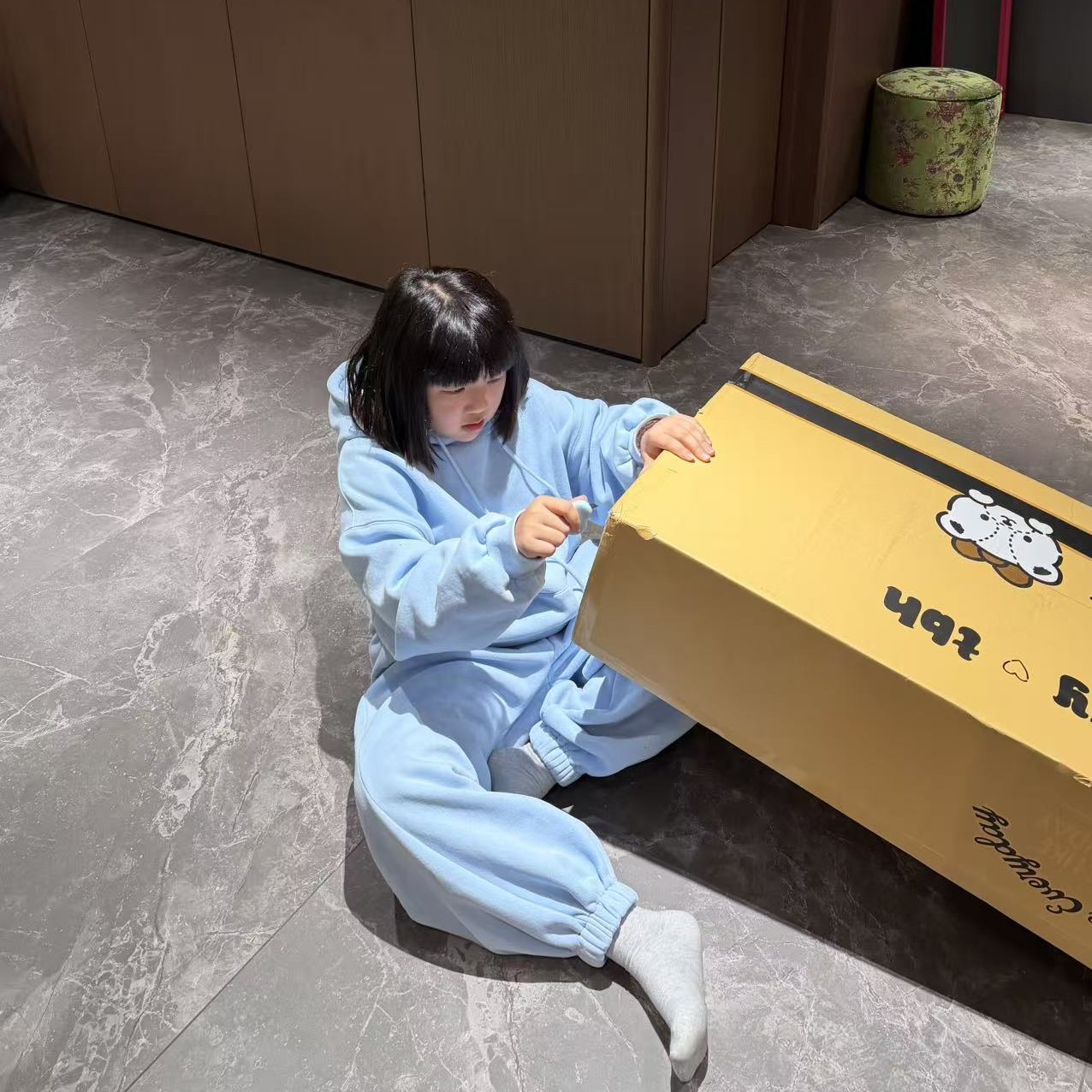 【唐小悠】必入洋气蓝加绒加厚保暖套装