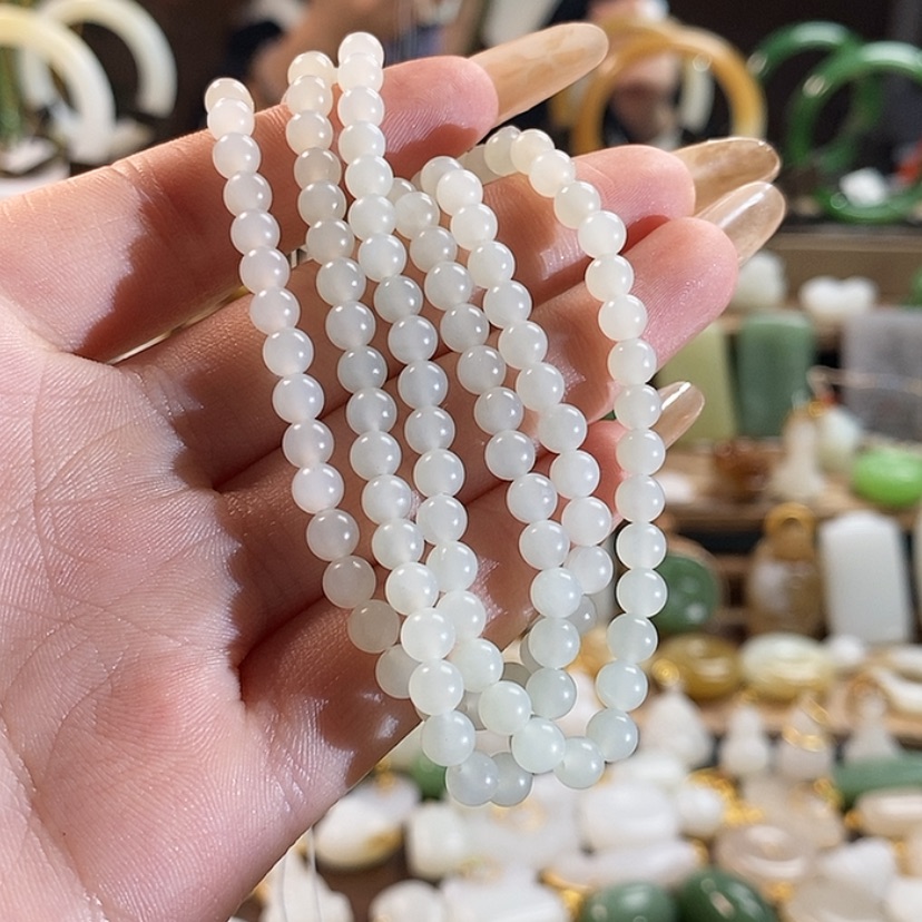 【闪购商品】和田玉项链5mm未镶嵌一****?