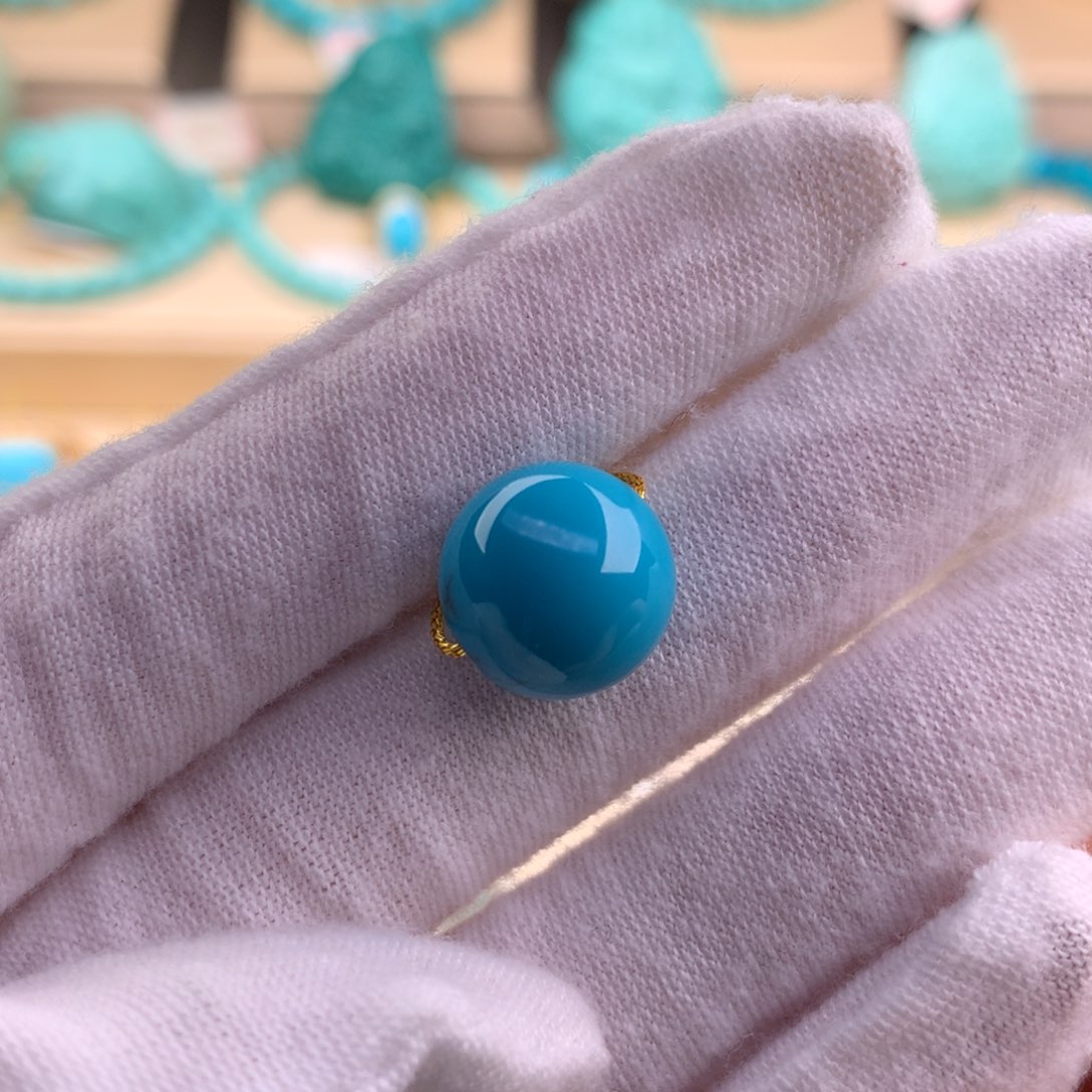 绿松石珠宝奇石未镶嵌12.5mm