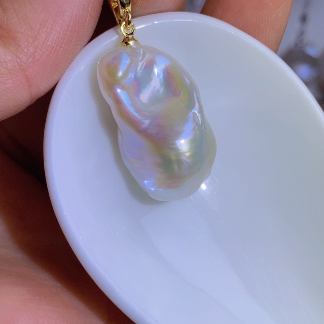 银S925镶嵌天然淡水珍珠淡水珍珠