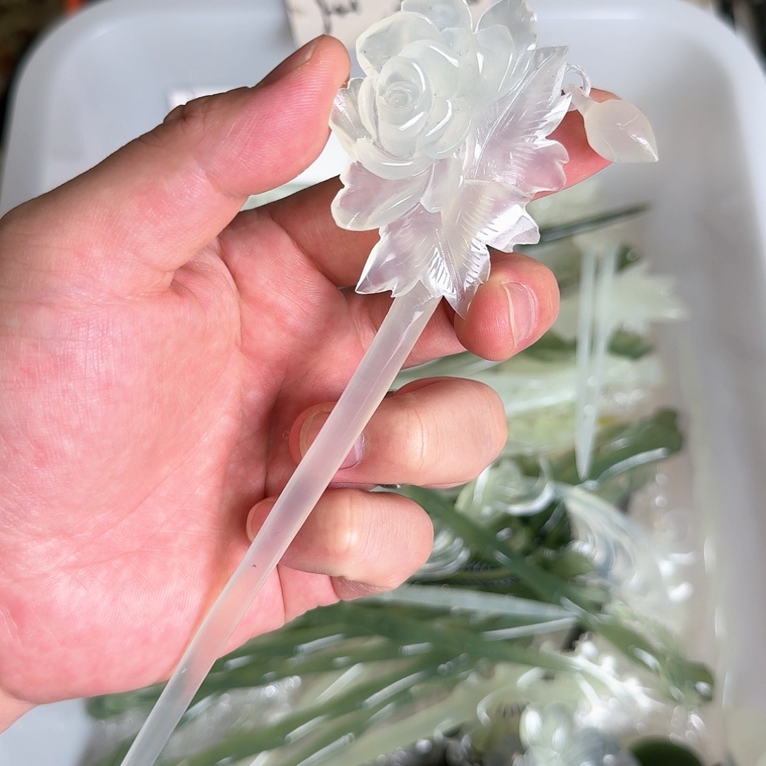 岫玉发饰未镶嵌岫玉发簪就是好看
