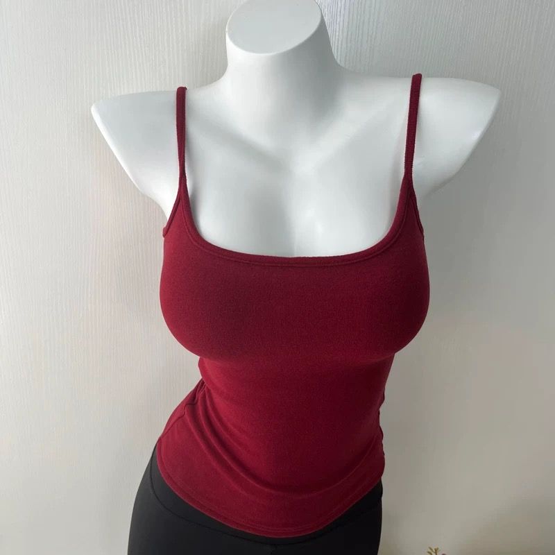 纯欲辣妹美背小吊带背心女带胸垫外穿内搭显瘦设计感打底上衣