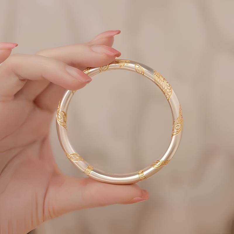 足银手镯 描金龙足银999手镯古法传承实心气质轻奢高级送长辈