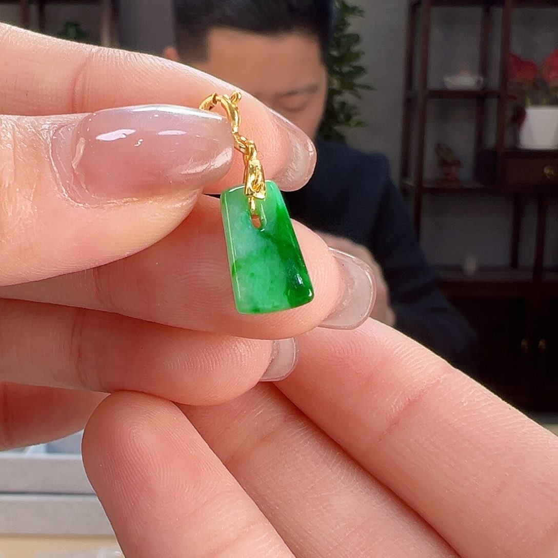 翡翠颈饰银S925镶嵌吊坠39