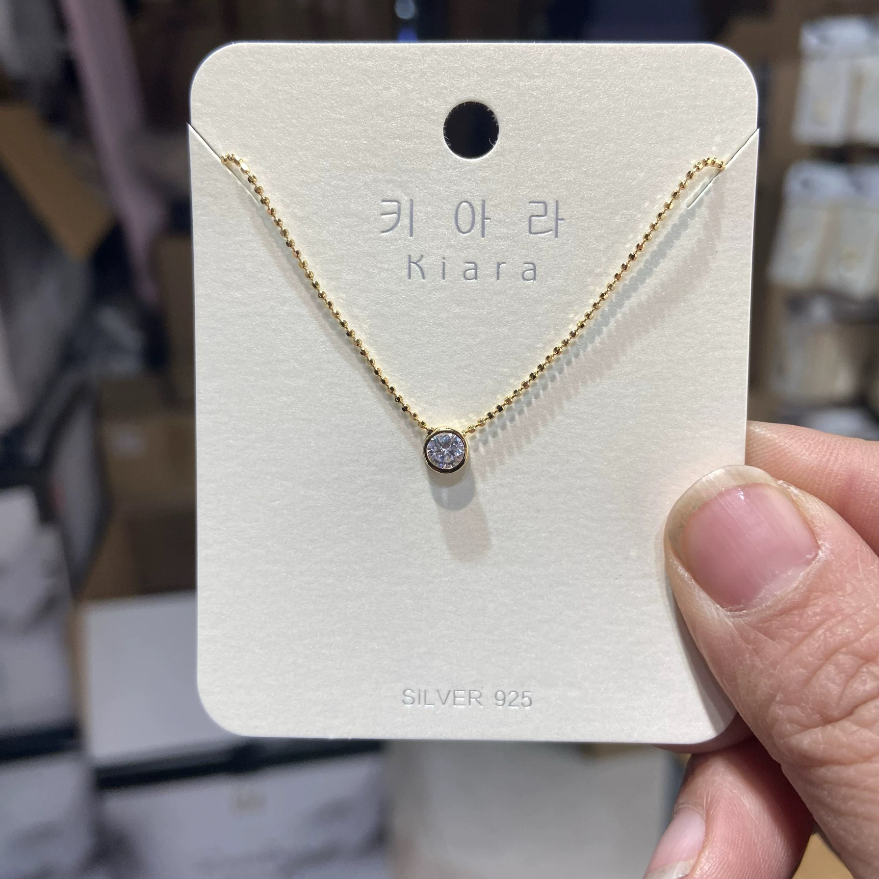 链子925银 1812琪娅拉品牌s925纯银单钻项链