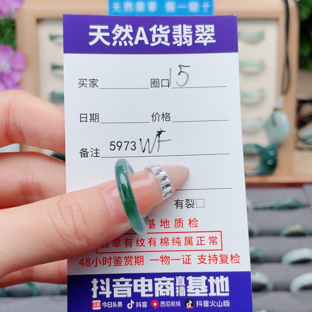 翡翠未镶嵌戒指WF5973