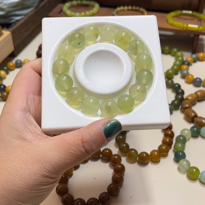 蛇纹石玉未镶嵌手链卡14