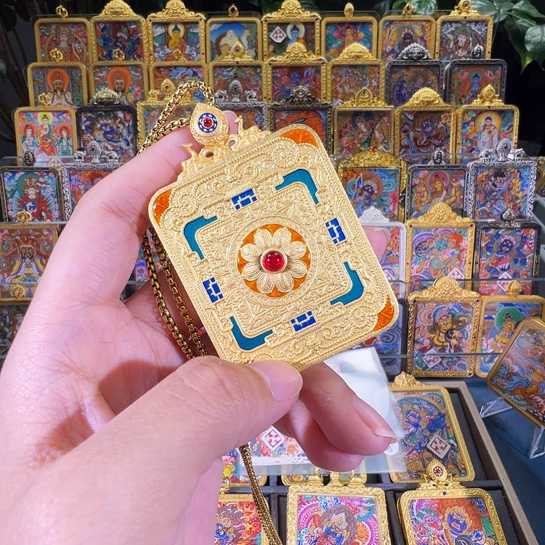 手***5吊坠大日热贡纯手绘唐卡补差价