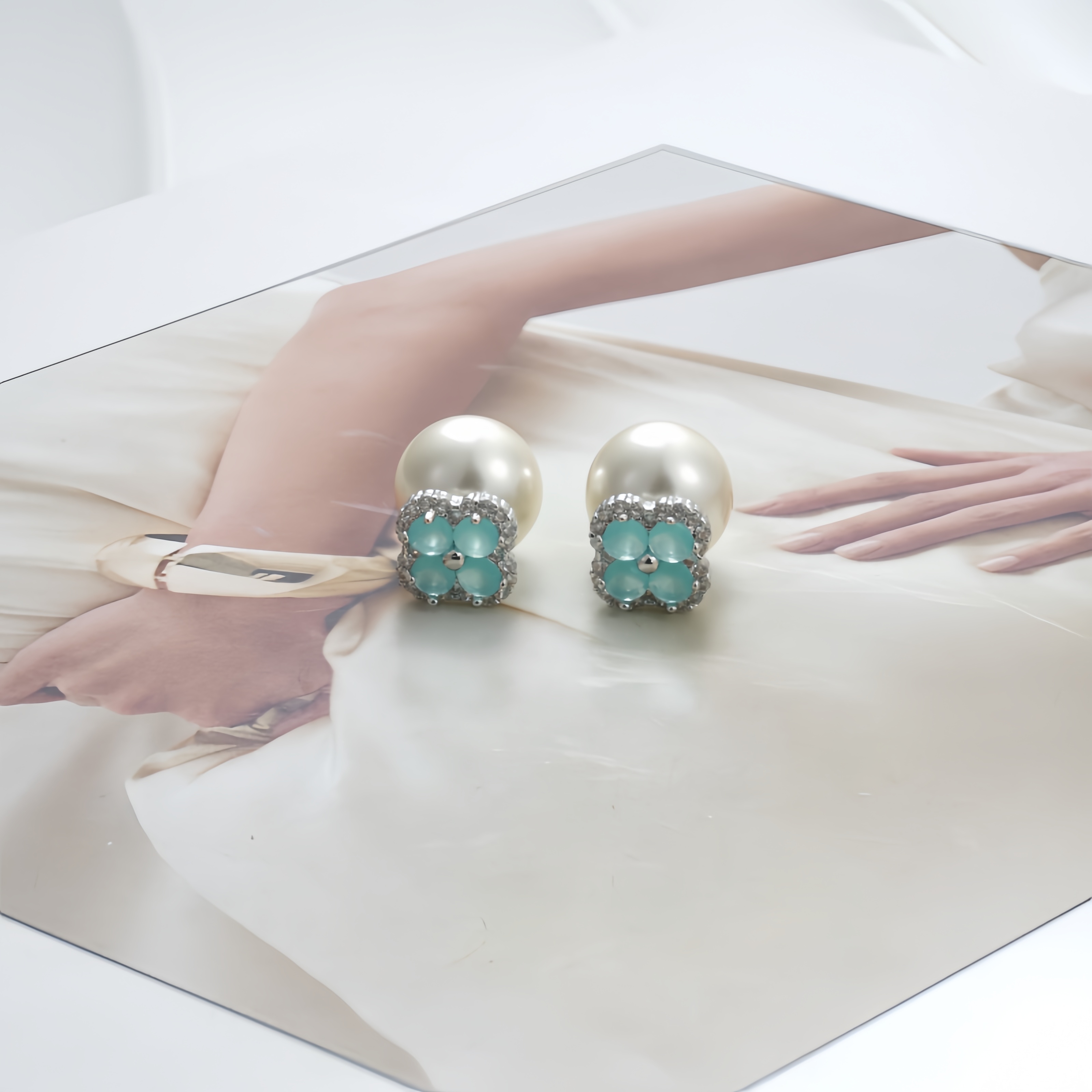 铜合金仿珍珠耳饰 耳环9506