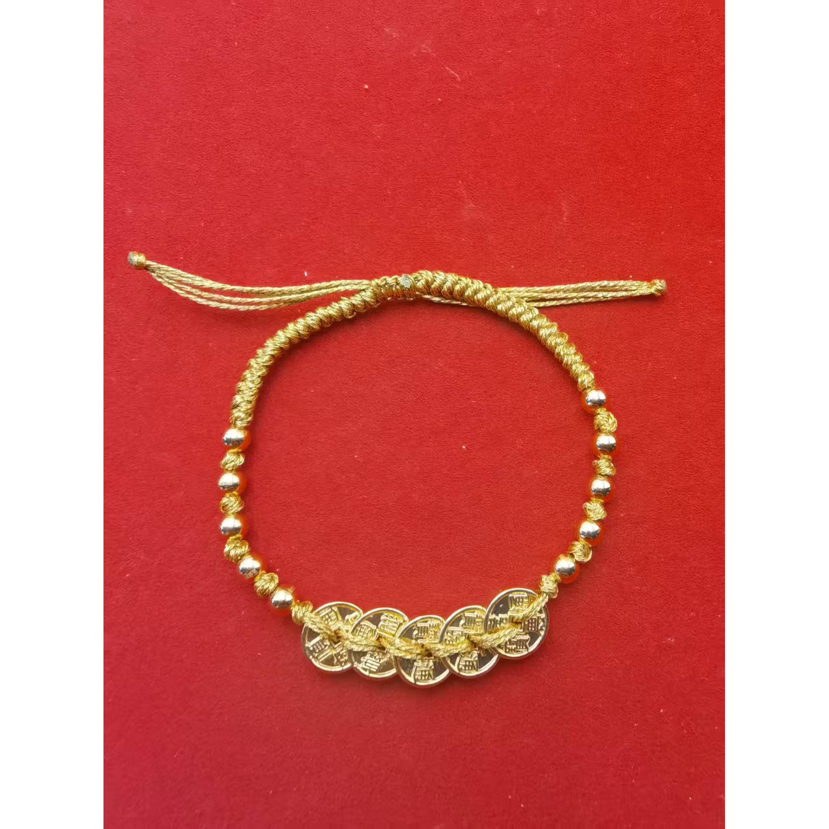 【大姑姐专属】足金999金珠五帝钱配件（编手绳多样性发一）