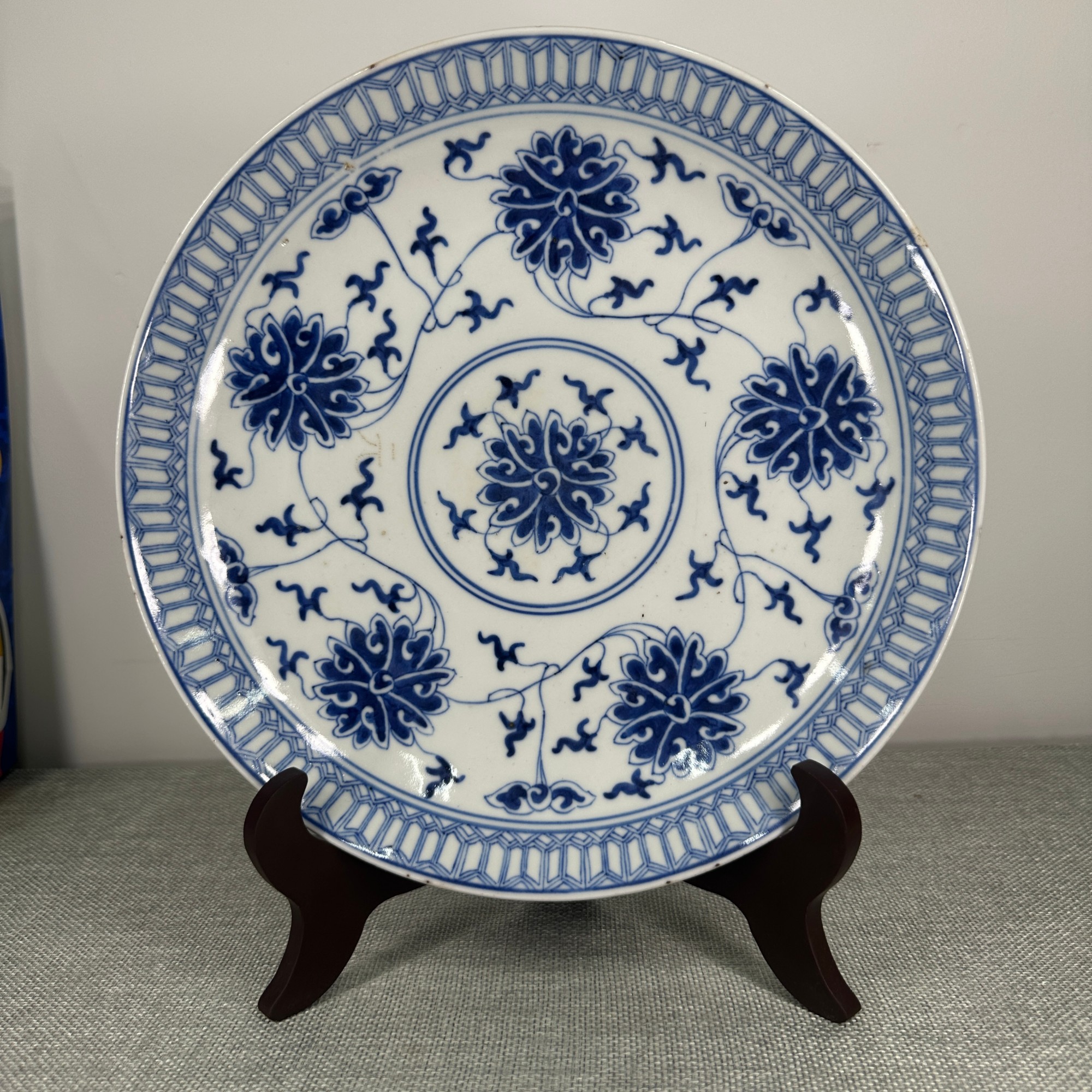 LF-2512007清光绪·青花缠枝莲纹盘【古董拍卖】