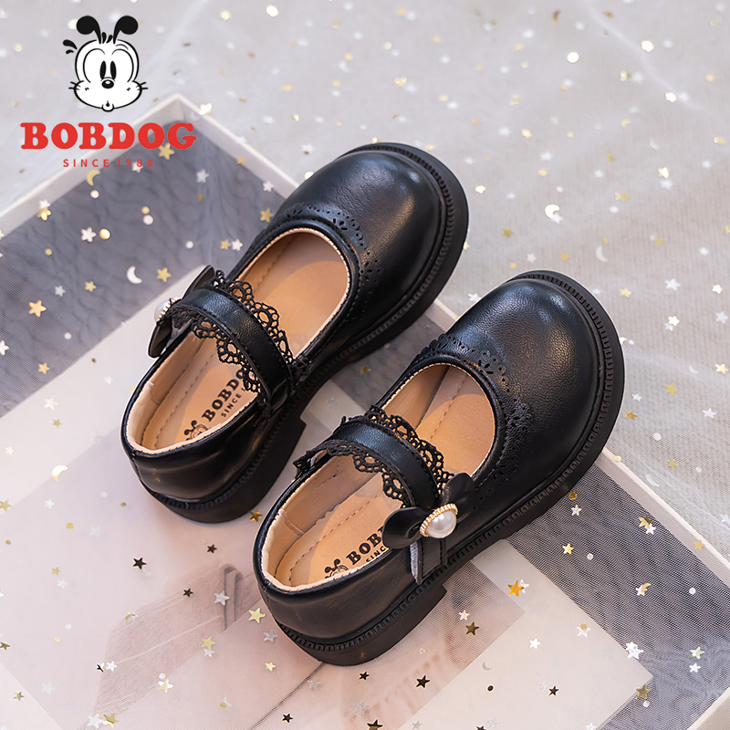 巴布豆女童小皮鞋2025春季新款儿童鞋软底公主鞋女宝公主鞋3-6岁